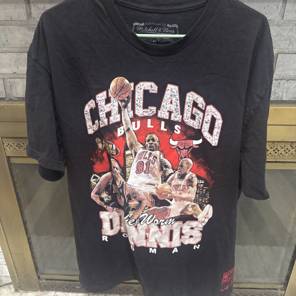 Vintage Chicago Bulls 1996 Mitchell And S. T-Shirt Size XL Dennis Rodman